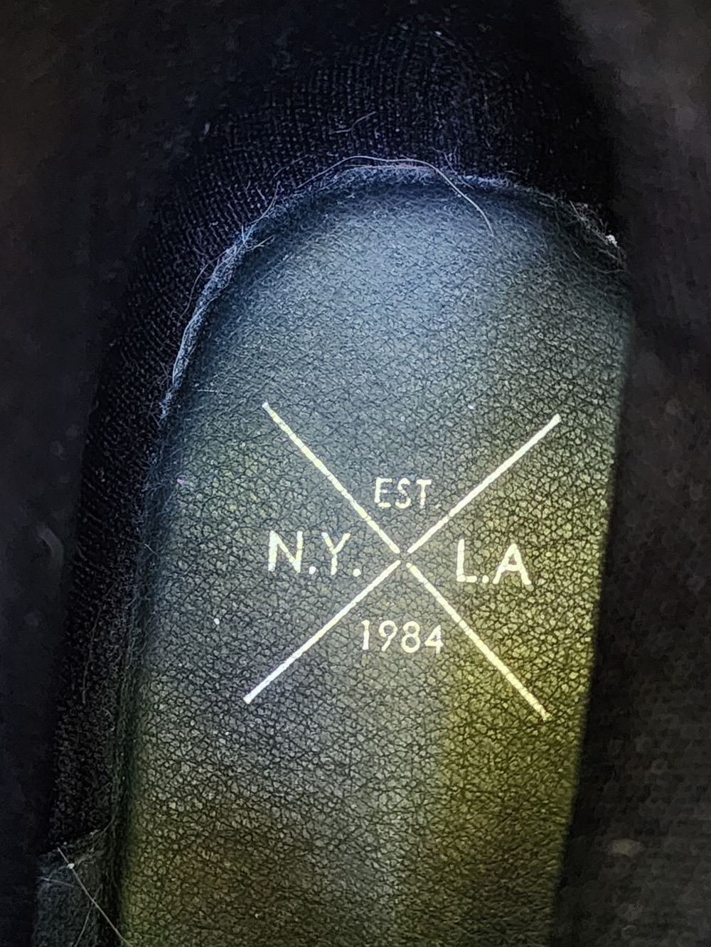 Vintage N.Y.L.A. Iridescent Metallic Oil Slick Combat Boots Blue Green [8] - Picture 8 of 10